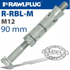 RAWLBOLT M12X90X10MM X25-BOX (20MM HOLE)